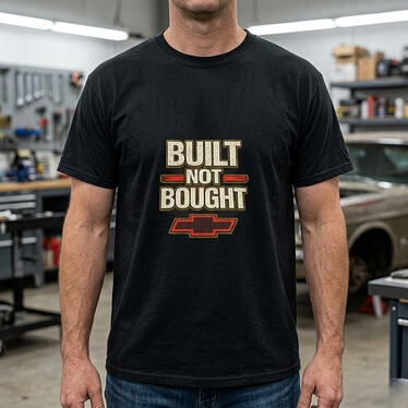 Built Not Bought Shirt| Bowtie Chevy Tee For Chevy Lovers | Black