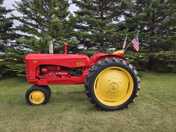 1952 Massey Harris 30 on grass, right side
