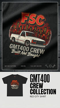 GMT400 Crew Chevy Shirt – Built Not Bought OBS Chevy Truck Apparel by FullSizeChevy