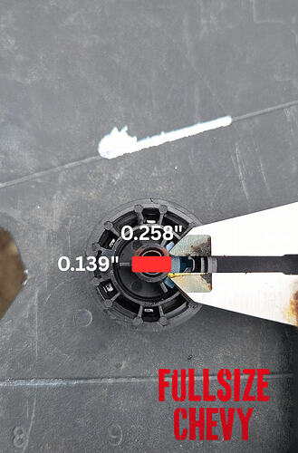 Marking 0.258 inch cut measurement on Express Van knob for OBS headlight swap