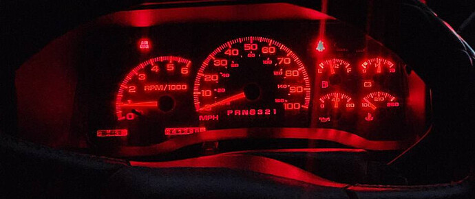 OBS Chevy gauge cluster red LED lighting GMT400 interior upgrade