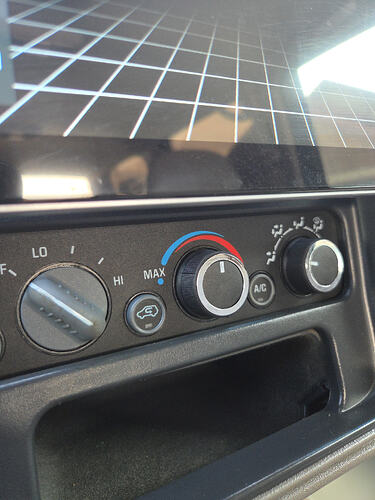 Before and after OBS Chevy HVAC knob swap stock vs Express Savana GMT400