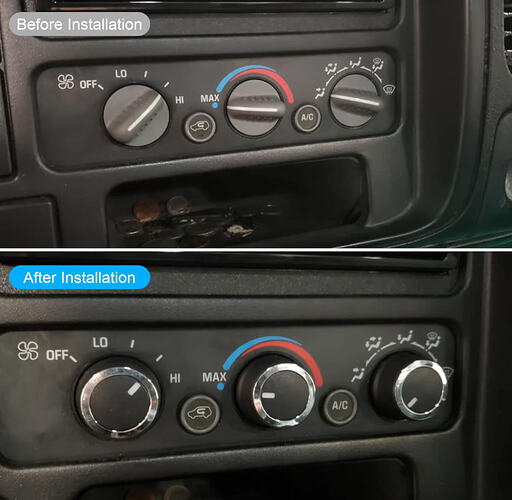 Chevy Express Savana HVAC knobs installed on OBS GMT400 climate control