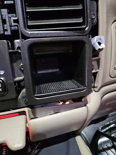 Wireless charger installed on console