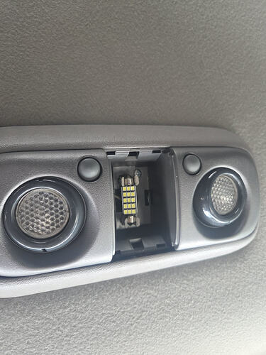 OBS Chevy overhead dome light LED bulb 211-2 installed GMT400 interior