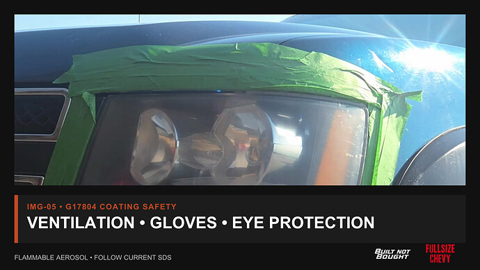 Safety requirements for applying Meguiar's G17804 aerosol headlight coating