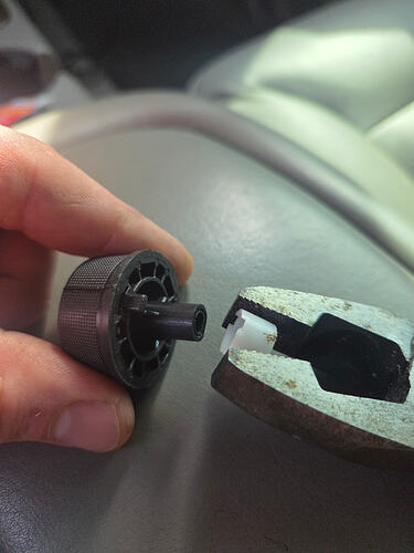Removing white sleeve from OBS Express Van HVAC knob with pliers GMT400