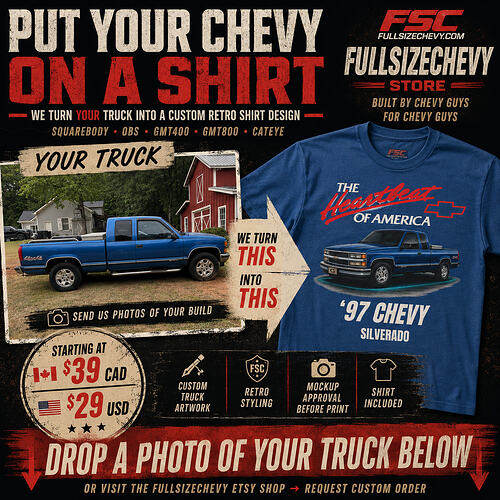 Put Your Chevy On A Shirt | Custom Chevy Truck Shirts | FullSizeChevy