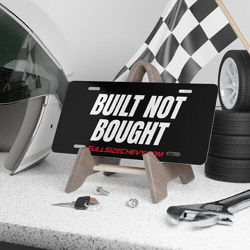 Built Not Bought Chevy Garage Vanity Plate