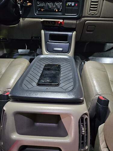 Console bucket with wiring routed