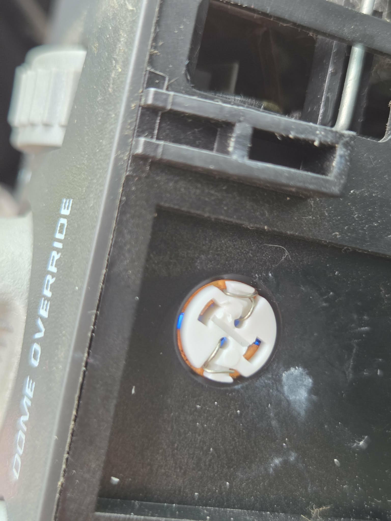 GMT400 headlight switch bulb socket close up for LED replacement