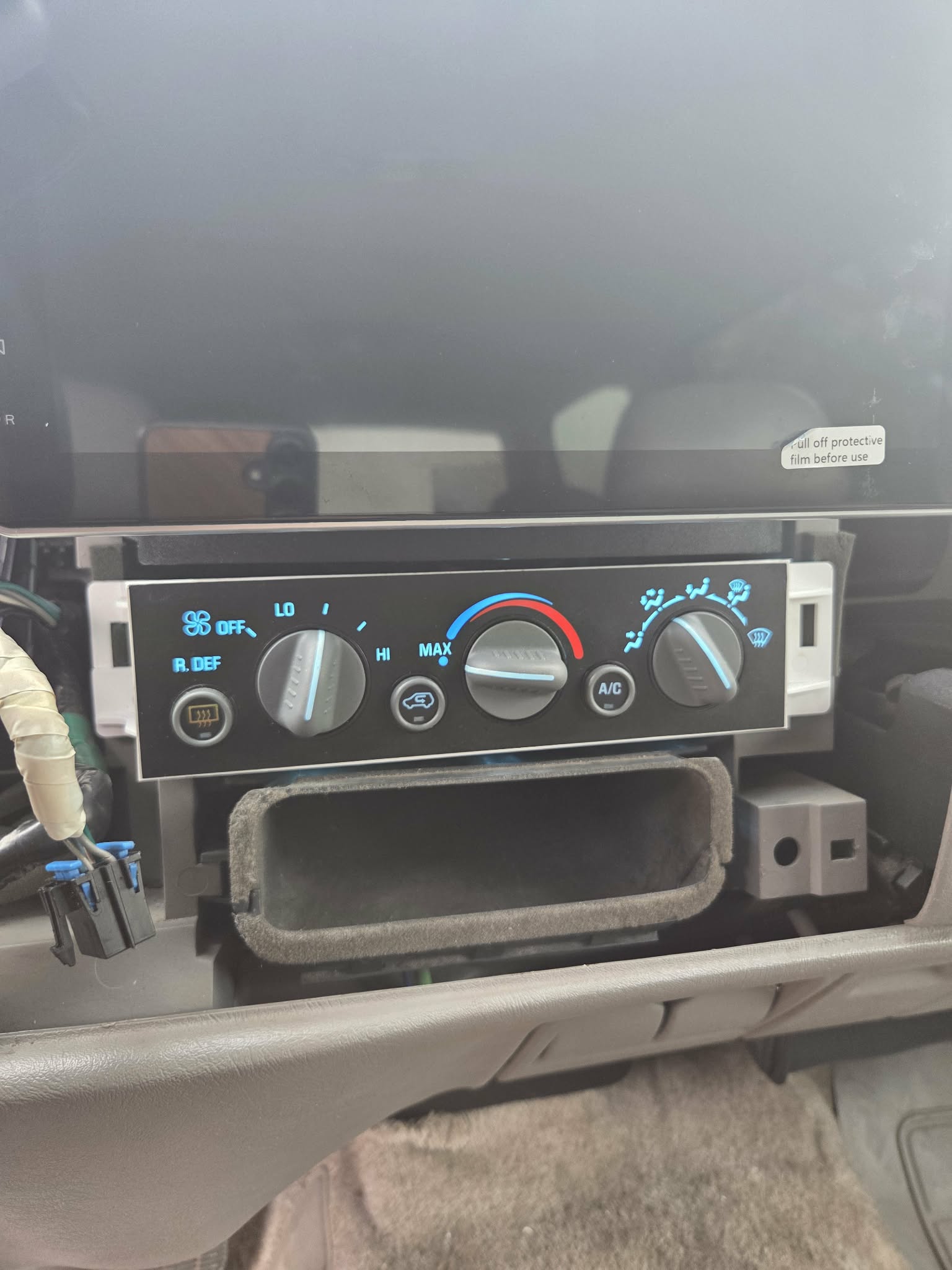 “OBS Chevy HVAC LED upgrade installed ice blue lighting GMT400 climate control